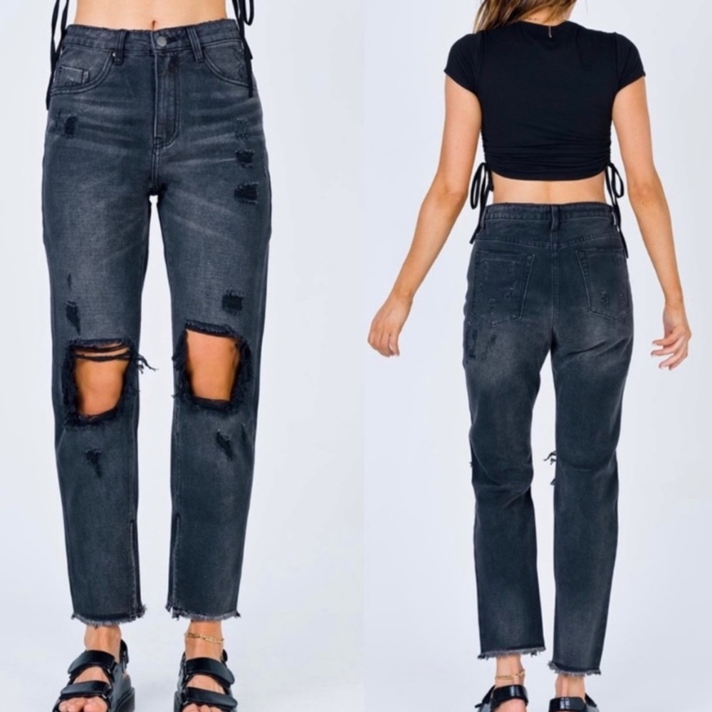 Princess Polly Erissa Knee Rip Ripped Jeans size 10
